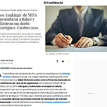 Los 'rankings' de M&A encumbran a Baker y plantean un duelo Garrigues-Cuatrecasas